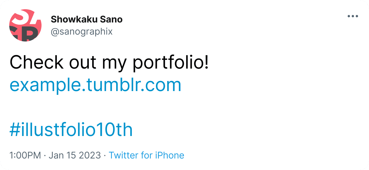 Check out my portfolio! example.tumblr.com #illustfolio10th